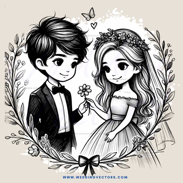 a couple exchanging flowers