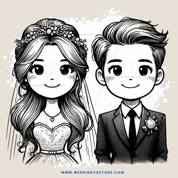 the groom and bride smile together
