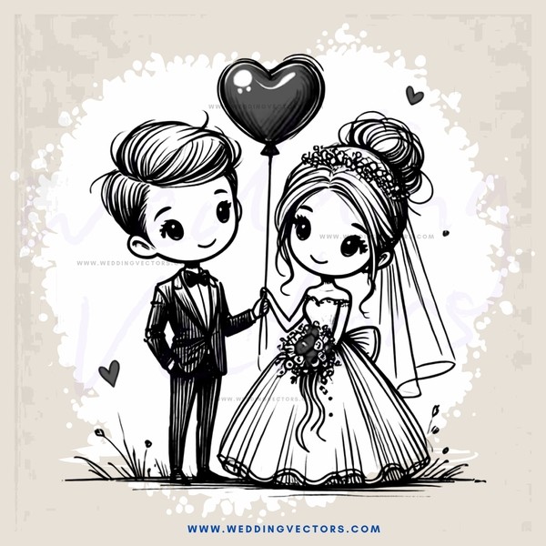 couple posing for picture with heart and balloon