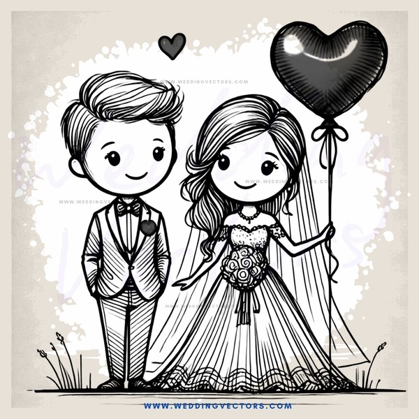 a couple getting married with balloons