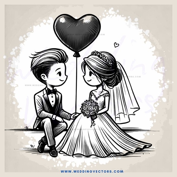 a couple holding hands and an airborne heart