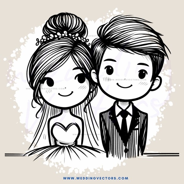 bride and groom facing each other