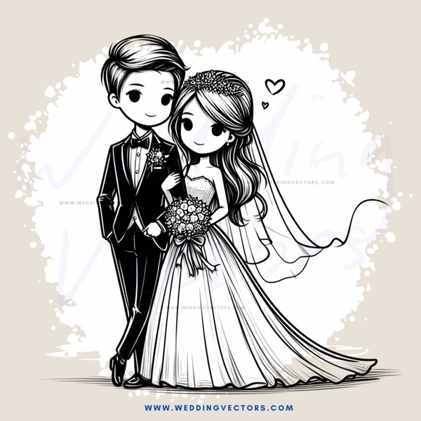 a bride and groom hug