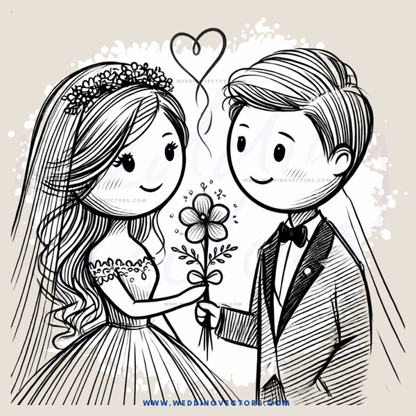a bride and groom sharing flowers at their wedding