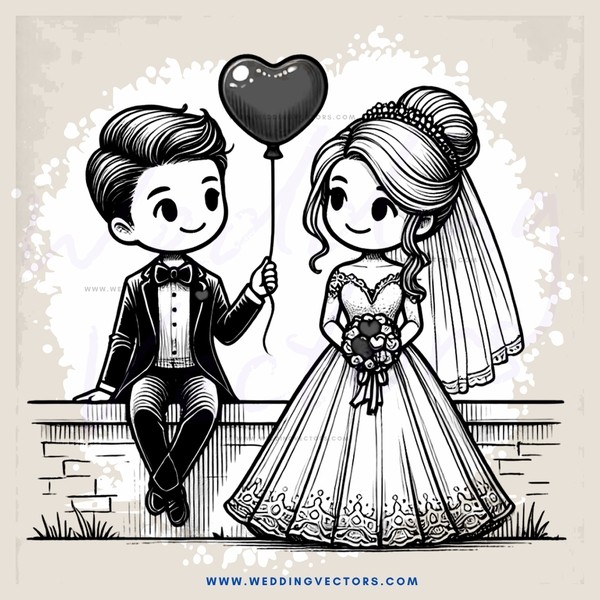 a couple holding hands and balloons