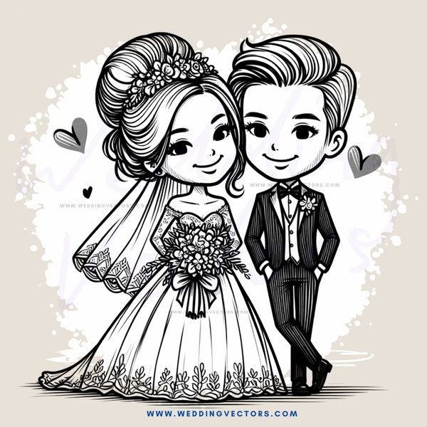 wedding picture with bride and groom
