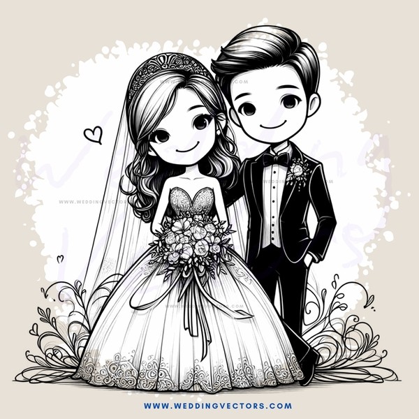 wedding couple peeps