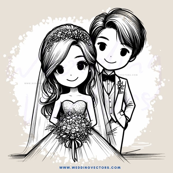 a newlywed couple holding hands