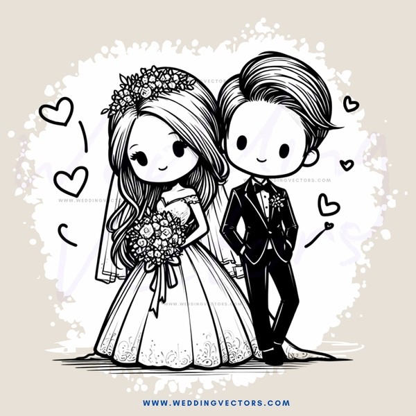 wedding cartoon gift shop bumper sticker