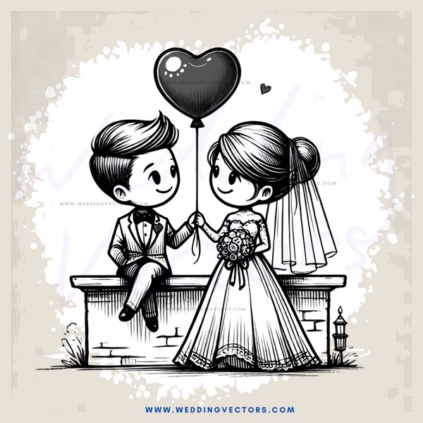 a bride and groom balloon
