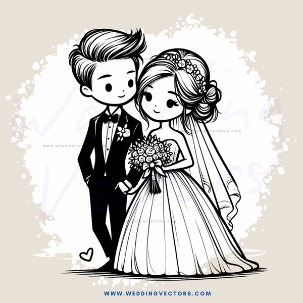 a couple standing together and holding flowers
