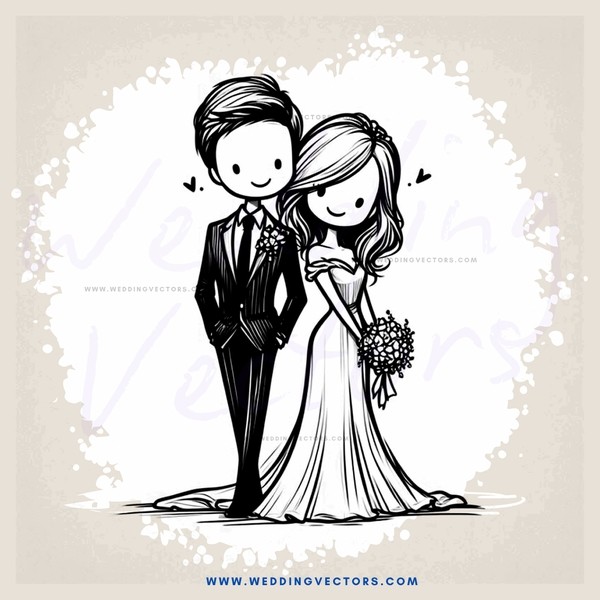 couple posing for picture with bride holding flower bouquet