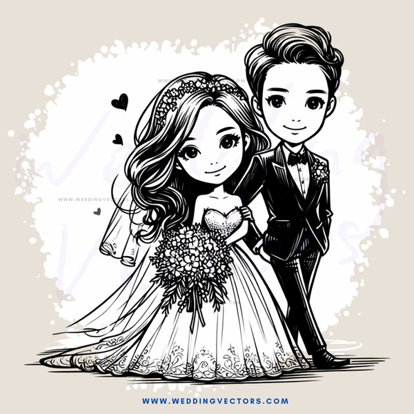 a bride and groom on their wedding day