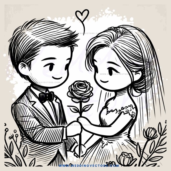 a man and woman sharing a rose