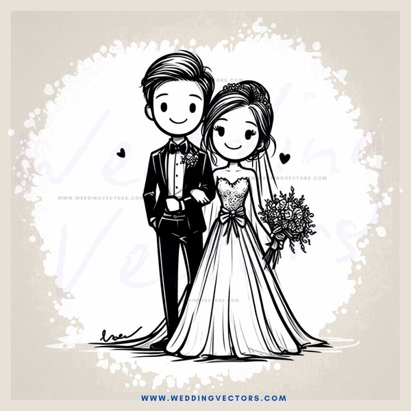 the newlyweds posing for their wedding picture