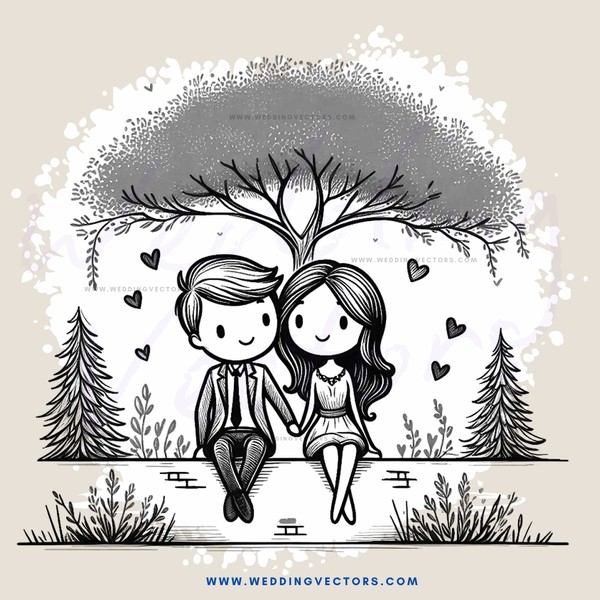 a couple under a tree