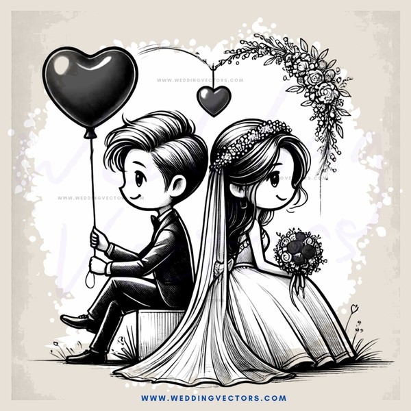 bride & groom balloon anniversary gift set