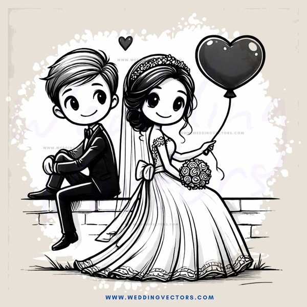 a bride and groom on their wedding day