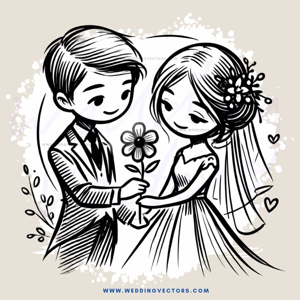 engagement picture with flower and lace doilies