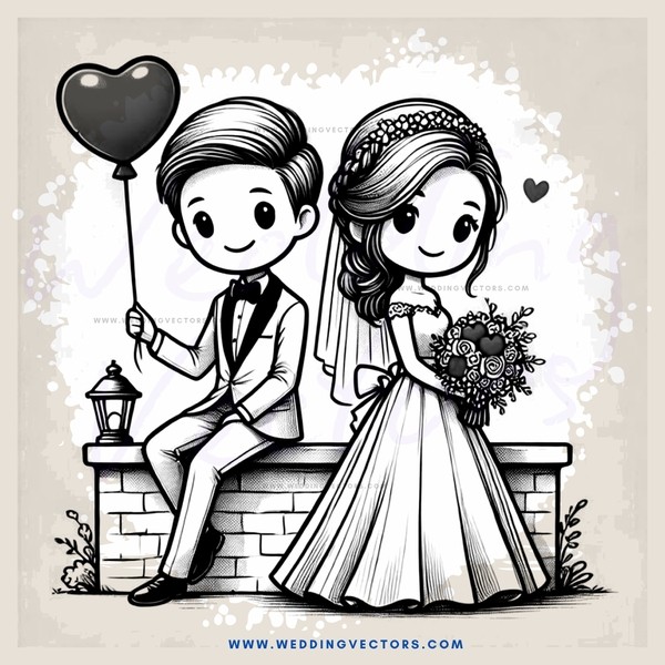 a couple sitting on a bench with balloons