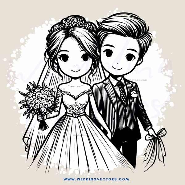the wedding couple's joyful day