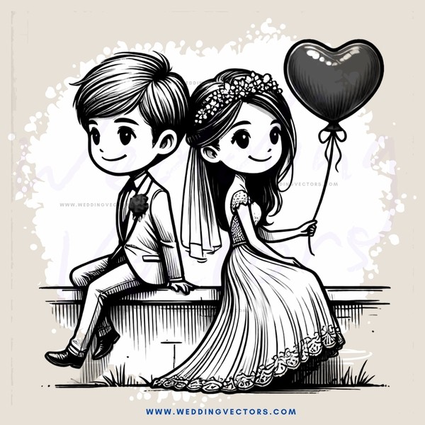 a couple sitting on a bench with a heart balloon