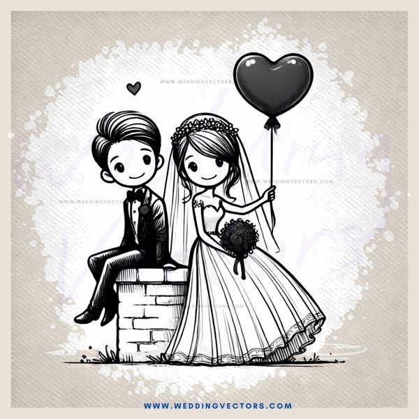 love in black and white illustration