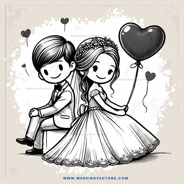 a boy and girl sitting holding hearts