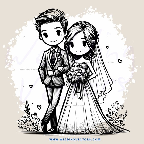wedding couple posing for picture