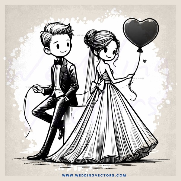 a couple on their wedding day