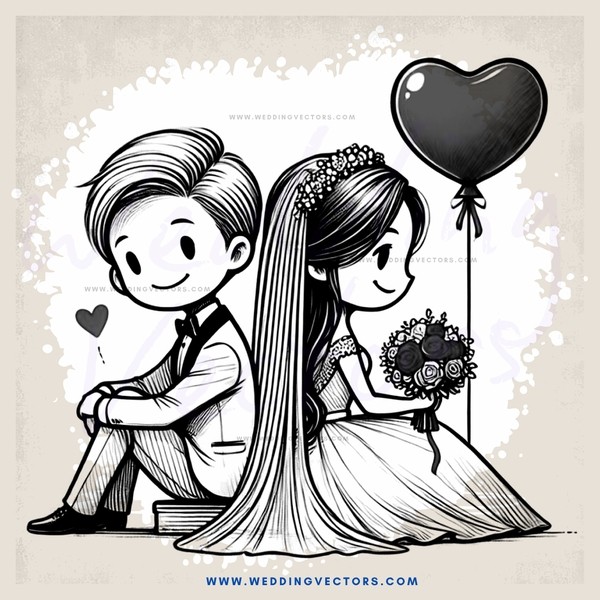 a couple sitting with flowers and balloons