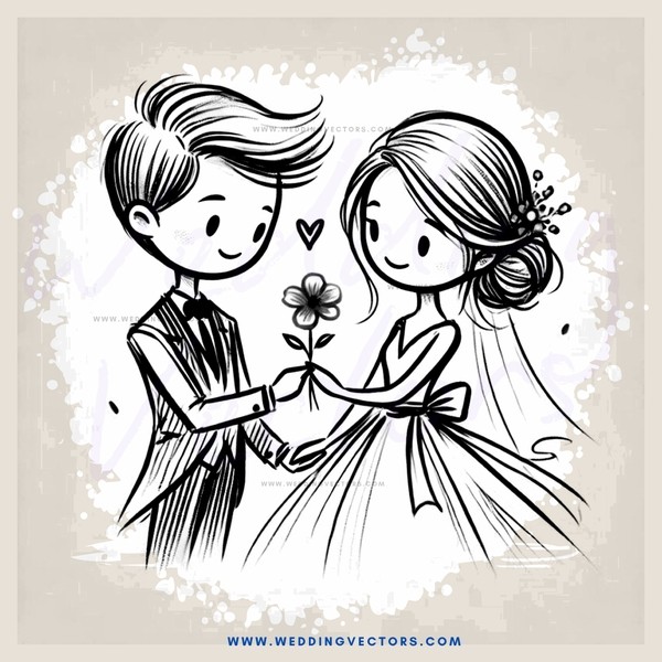 couple holding a flower