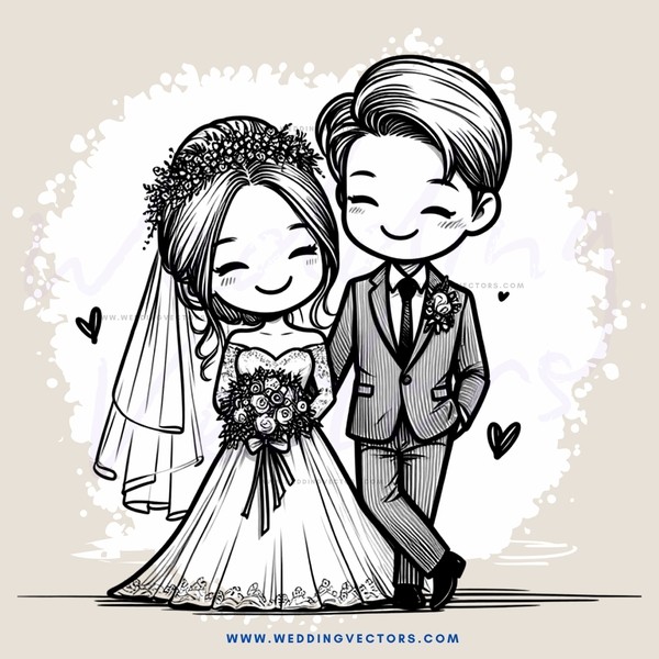 wedding couple holding flowers