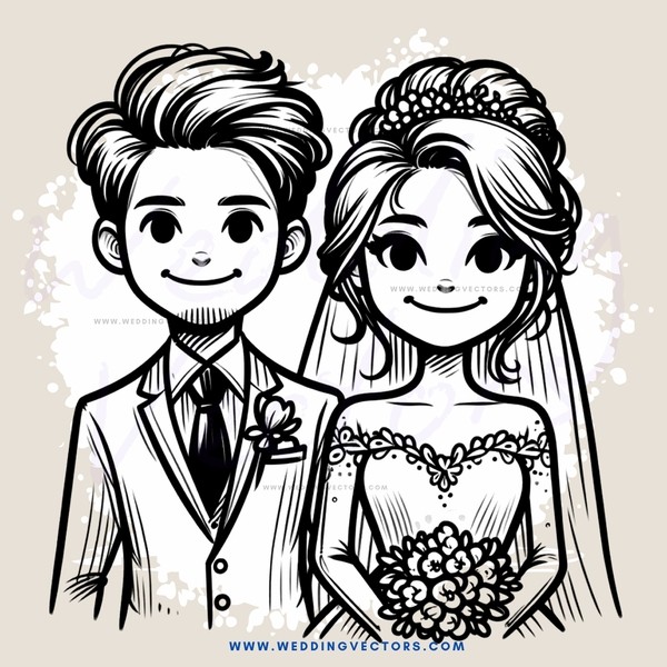 groom and bride smile at each other