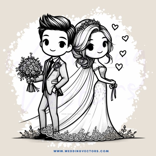 a bride and groom at their wedding