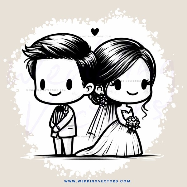 the bride and groom in black and white
