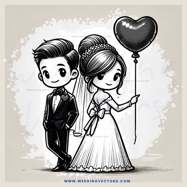 a couple holding an air balloon