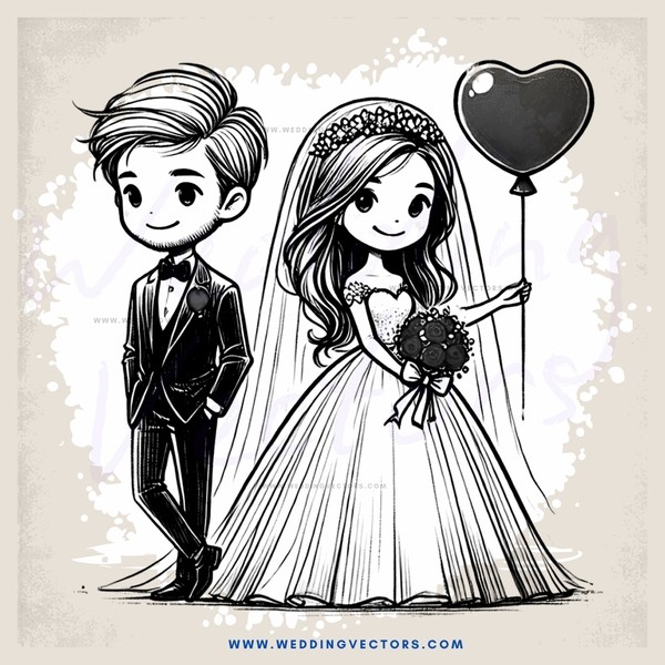 married couple posing with balloon