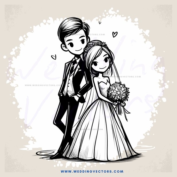 a bride and groom pose together