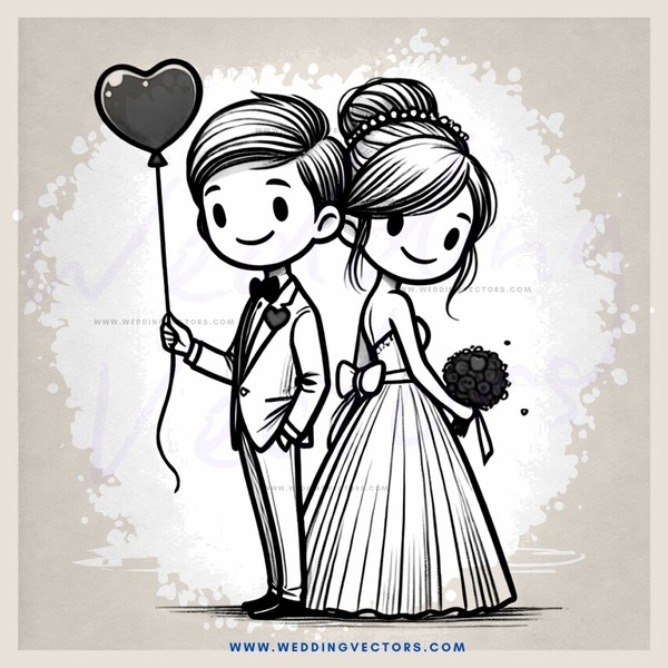 a couple exchanging hearts and holding a bouquet of flowers