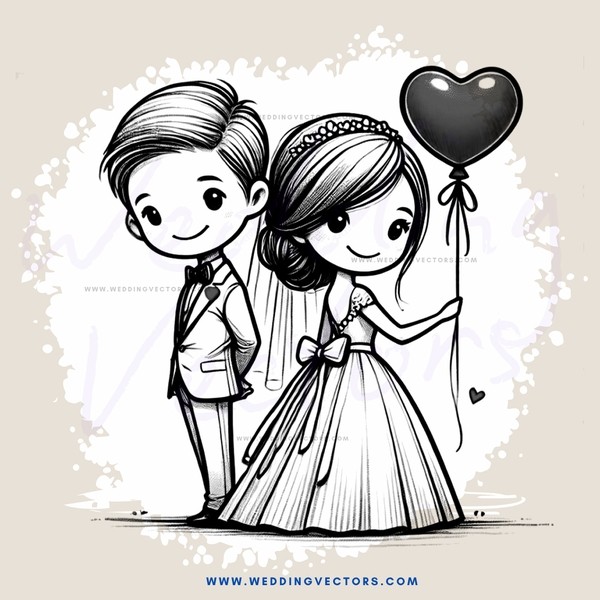 a happy couple on their wedding day