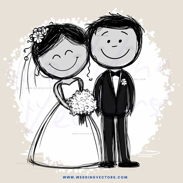 a couple with joyful expressions and one holding a bouquet