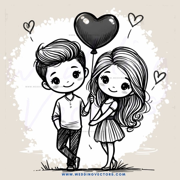 boy and girl holding balloon