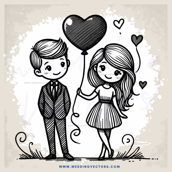 boy and girl with balloon