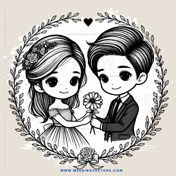 a couple with flowers