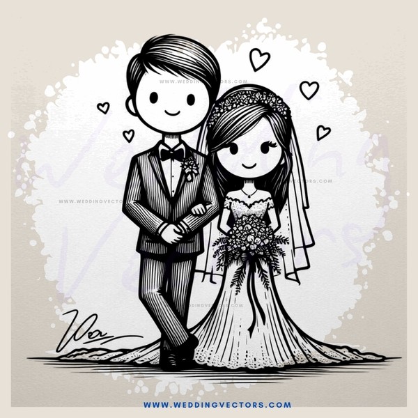 wedding couple illustration