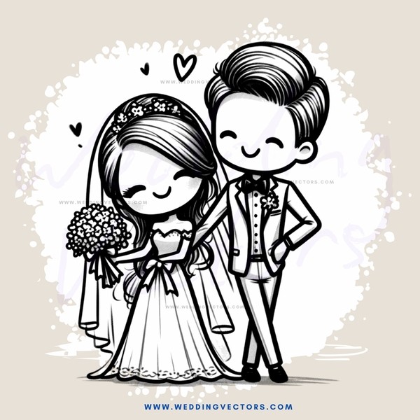 a wedding cartoon
