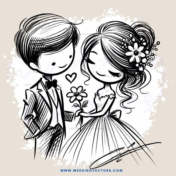 a couple holding flowers and sharing a kiss