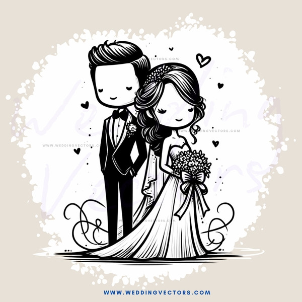 a black and white wedding picture frame
