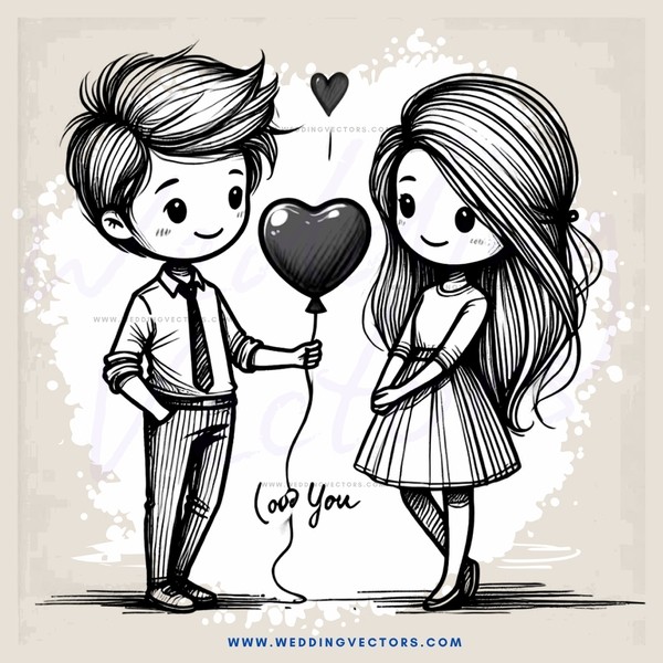 a boy and girl exchange heart kisses